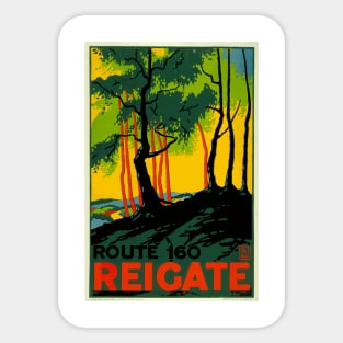 Reigate, England (Route 160) - Vintage Travel Poster Sticker